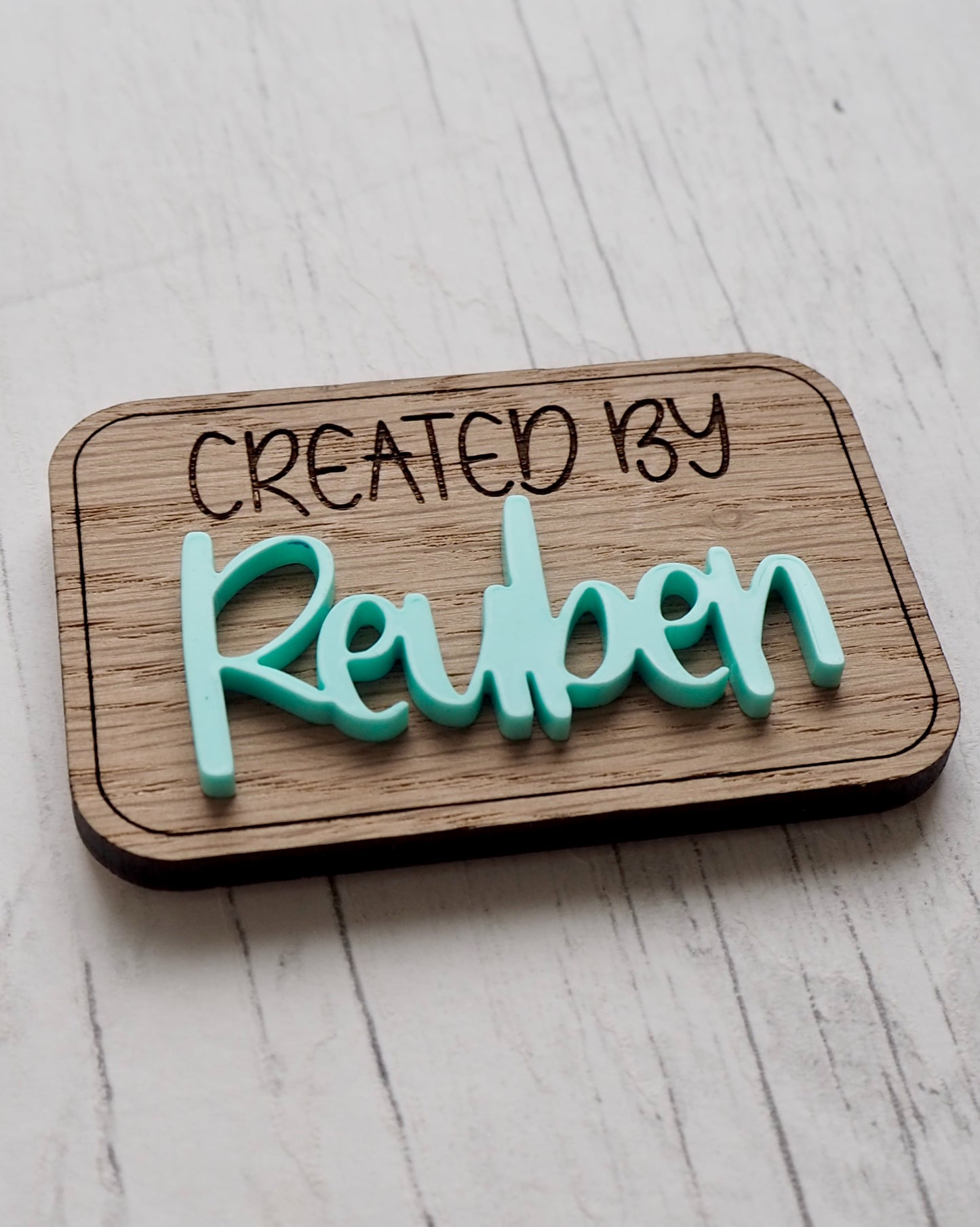 Personalised Created By Fridge Magnet