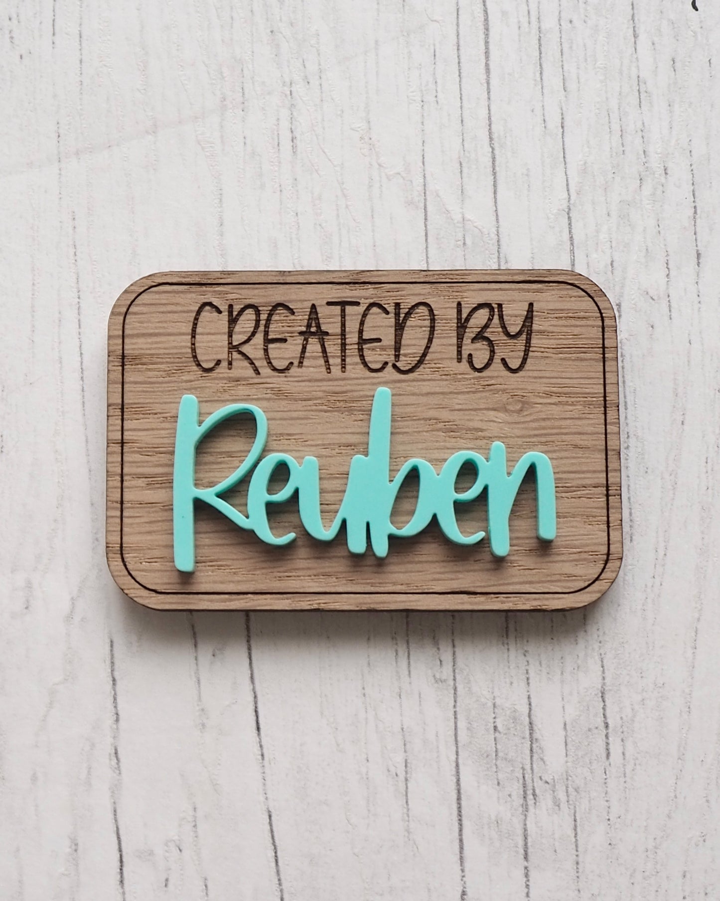 Personalised Created By Fridge Magnet