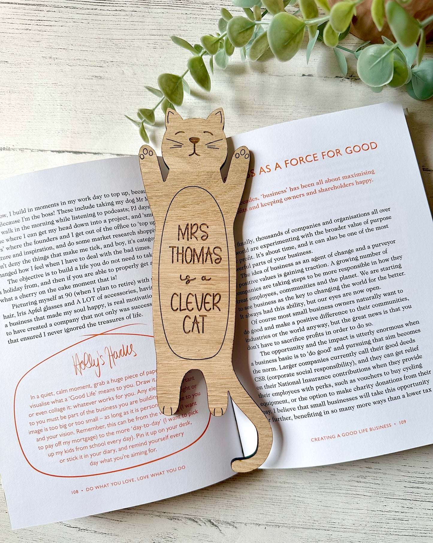 Personalised Cat Bookmark