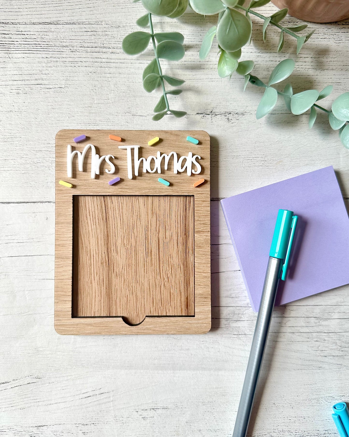 Personalised Sticky Note Holder
