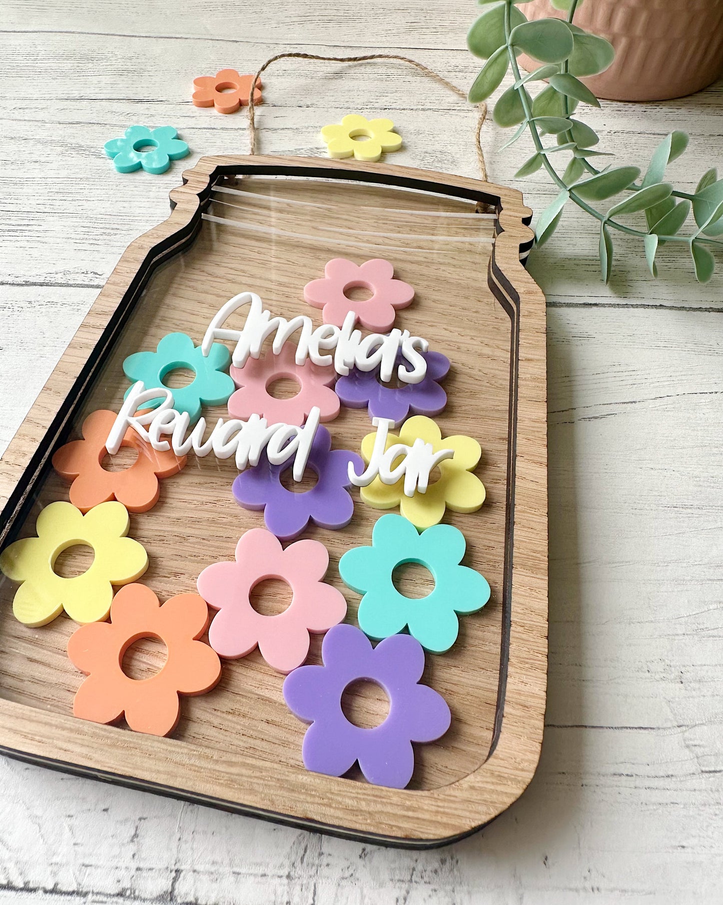 Personalised Reward Jar - Flower Tokens