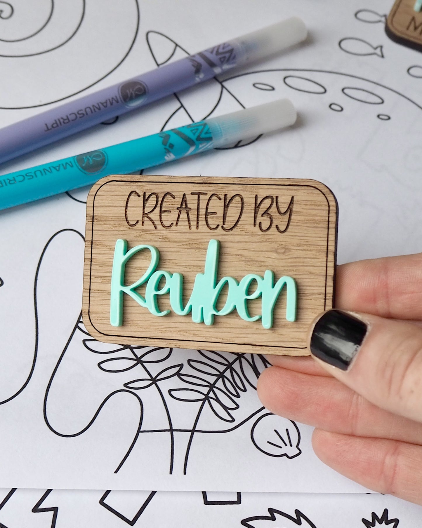 Personalised Created By Fridge Magnet