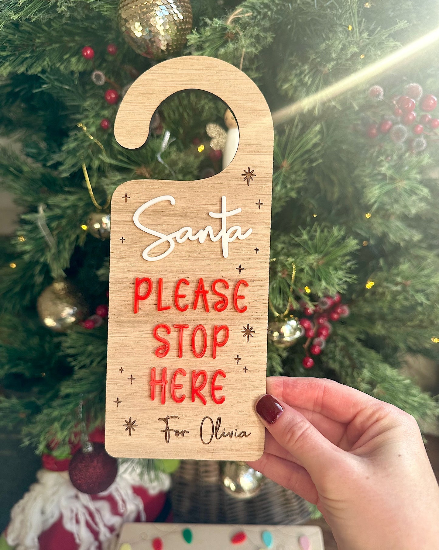 Personalised Santa Stop Here Door Hanger