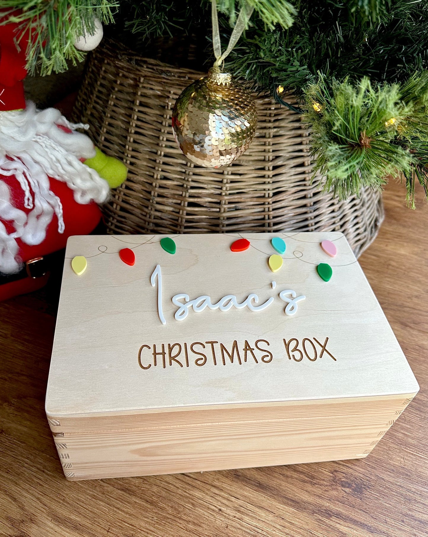 Personalised Wooden Christmas Box