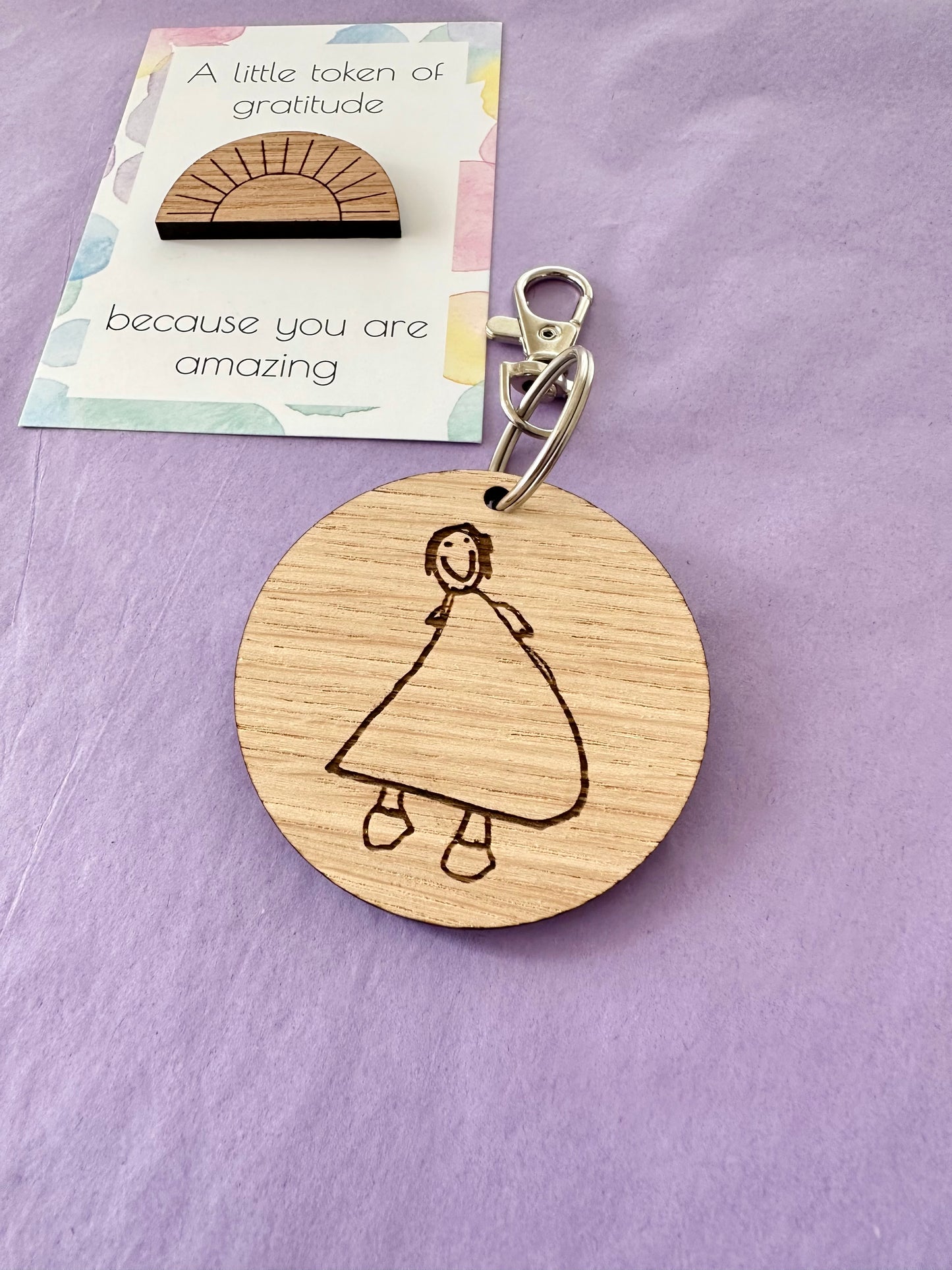 Children's Drawing Key Ring
