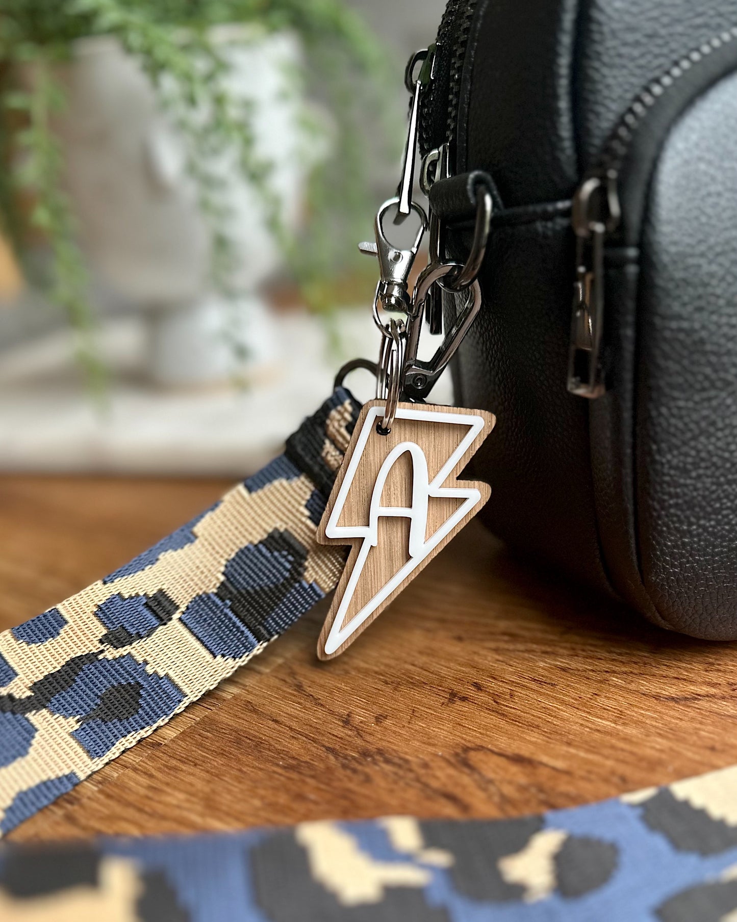 Lightning Bolt Initial Key Ring