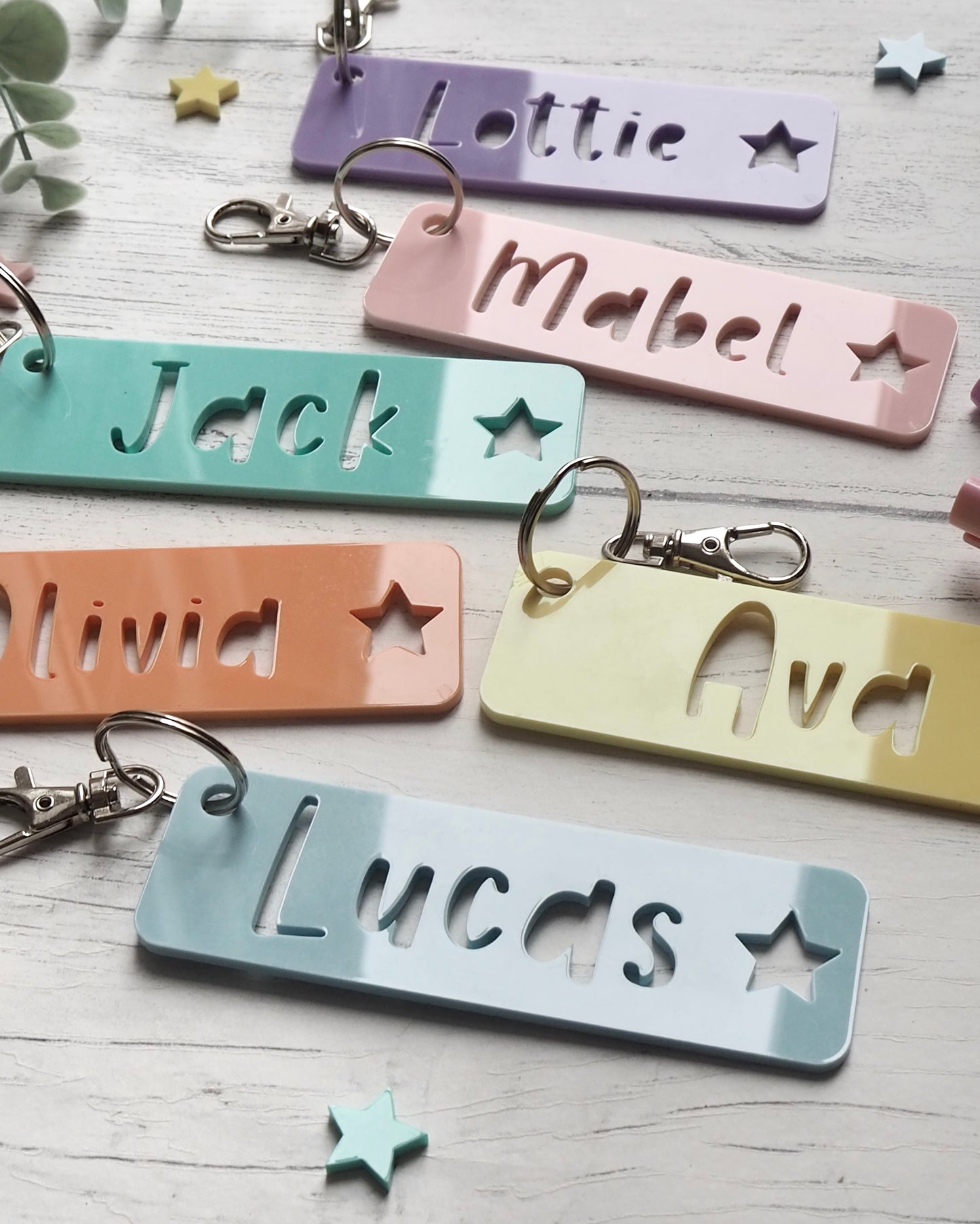 Acrylic Name Key Ring