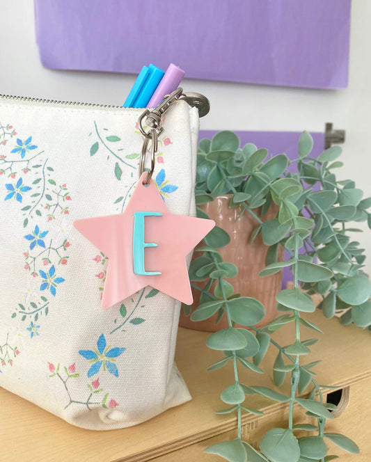 Star Initial Key Ring