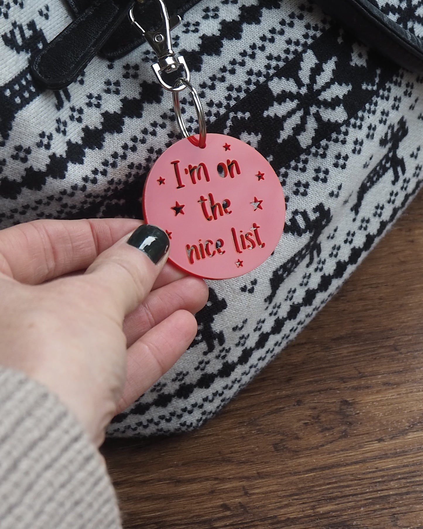 I'm on the nice list key ring