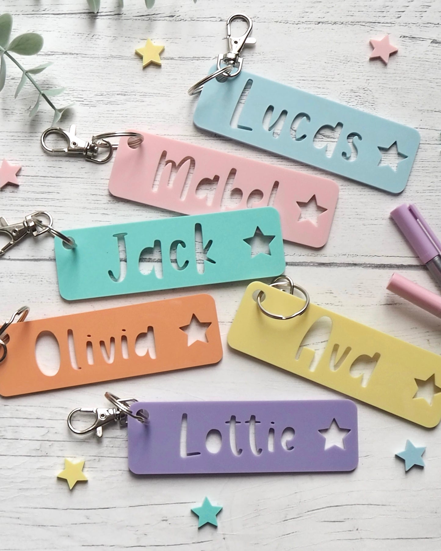 Acrylic Name Key Ring