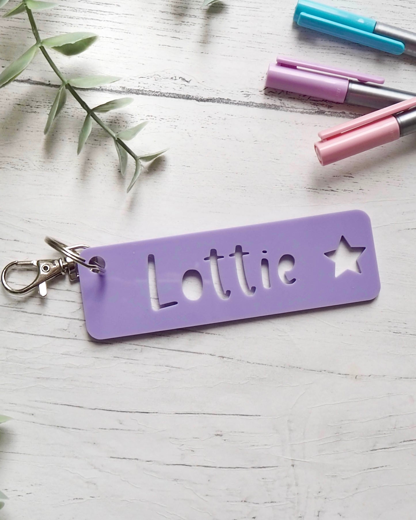 Acrylic Name Key Ring