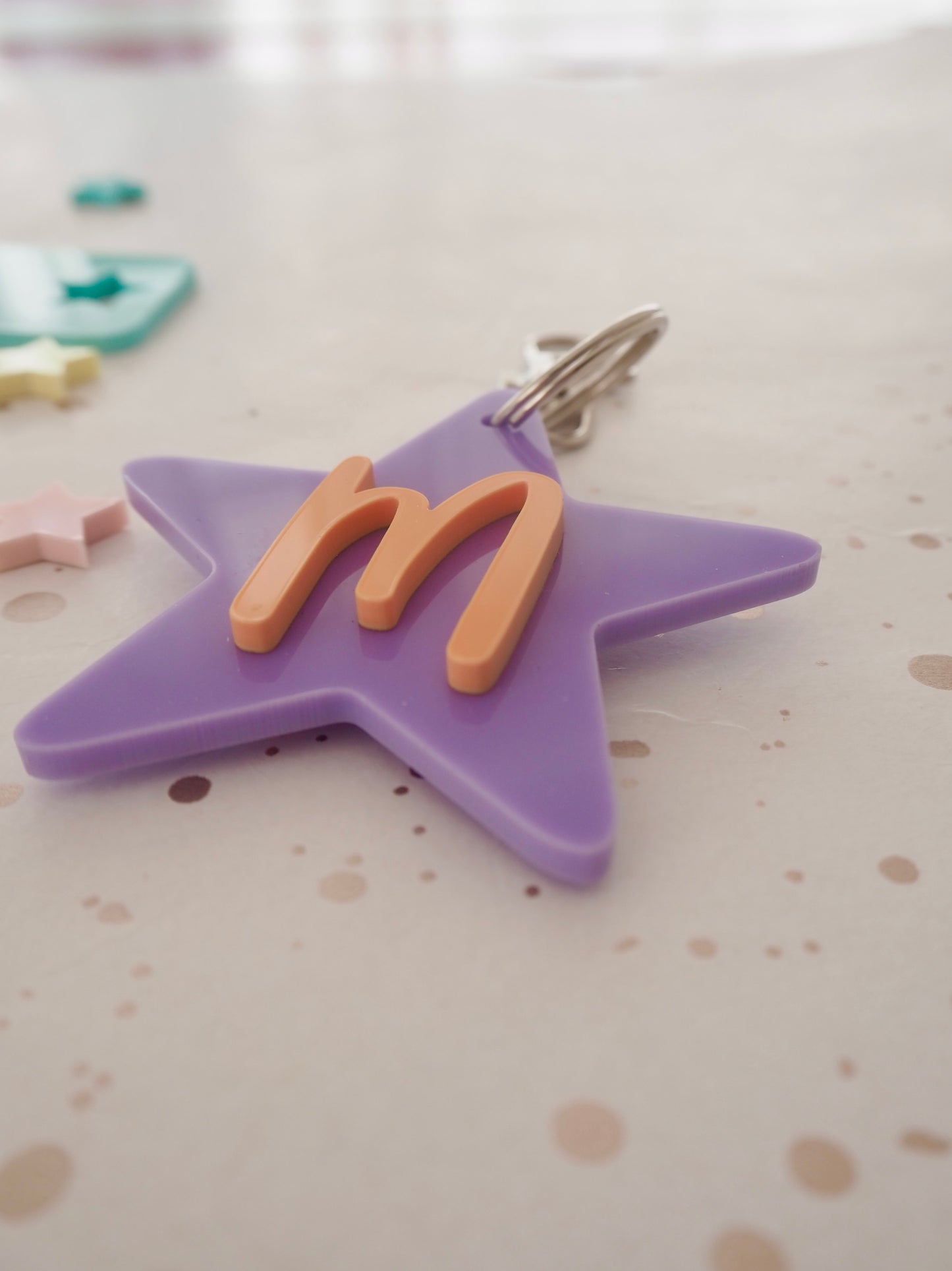 Star Initial Key Ring