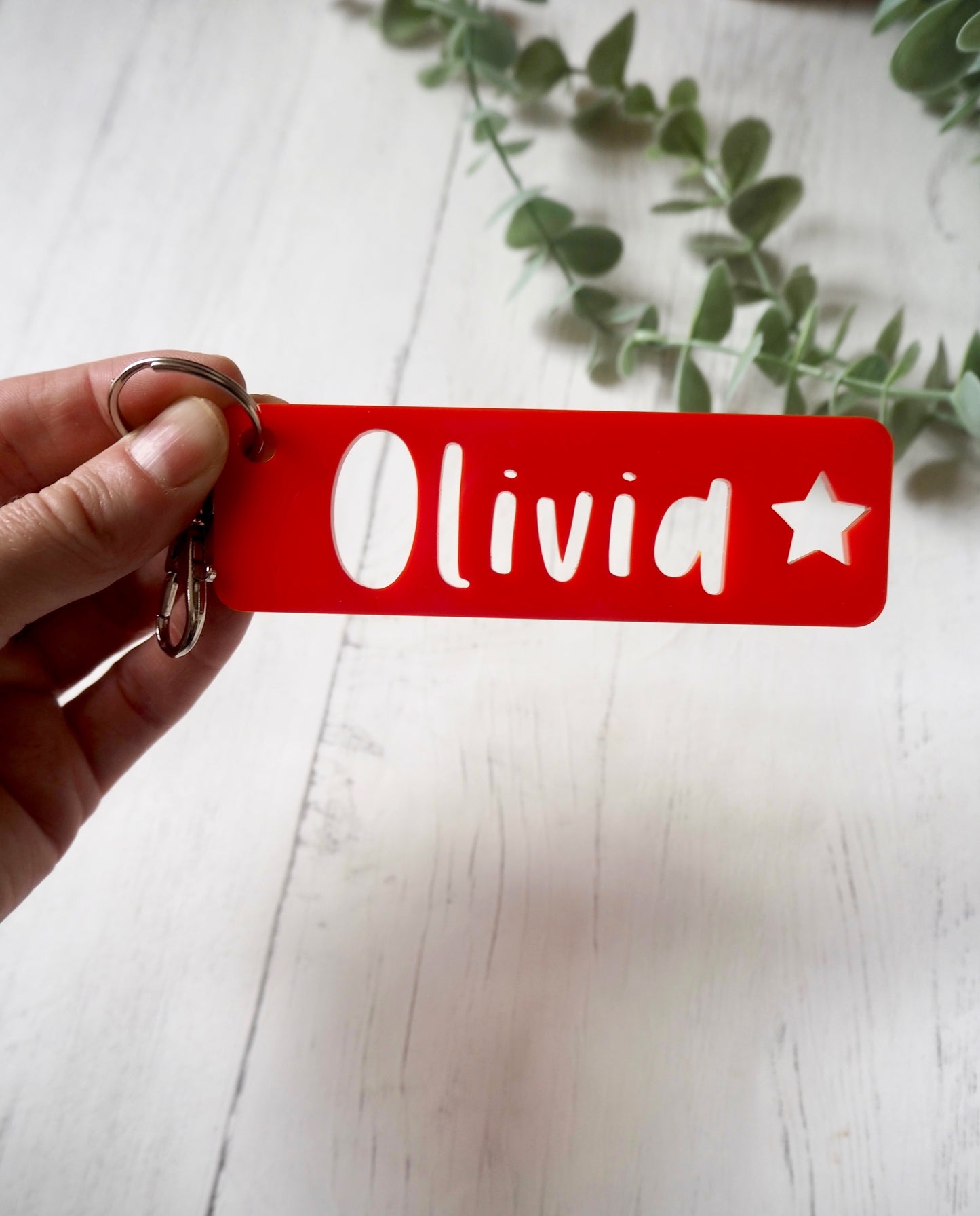 Acrylic Name Key Ring