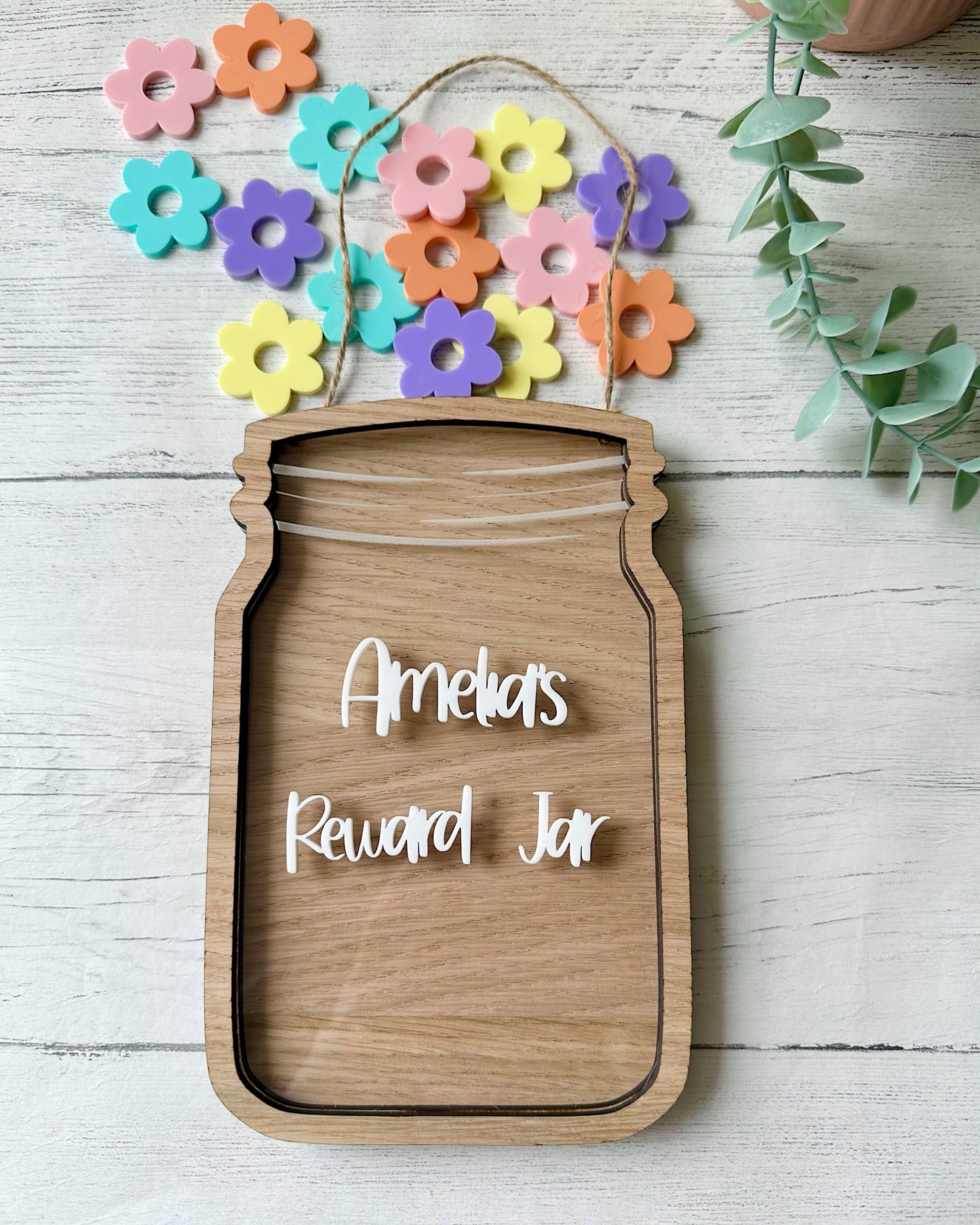 Personalised Reward Jar - Flower Tokens