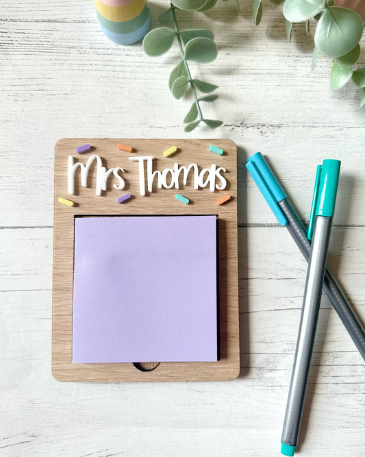 Personalised Sticky Note Holder