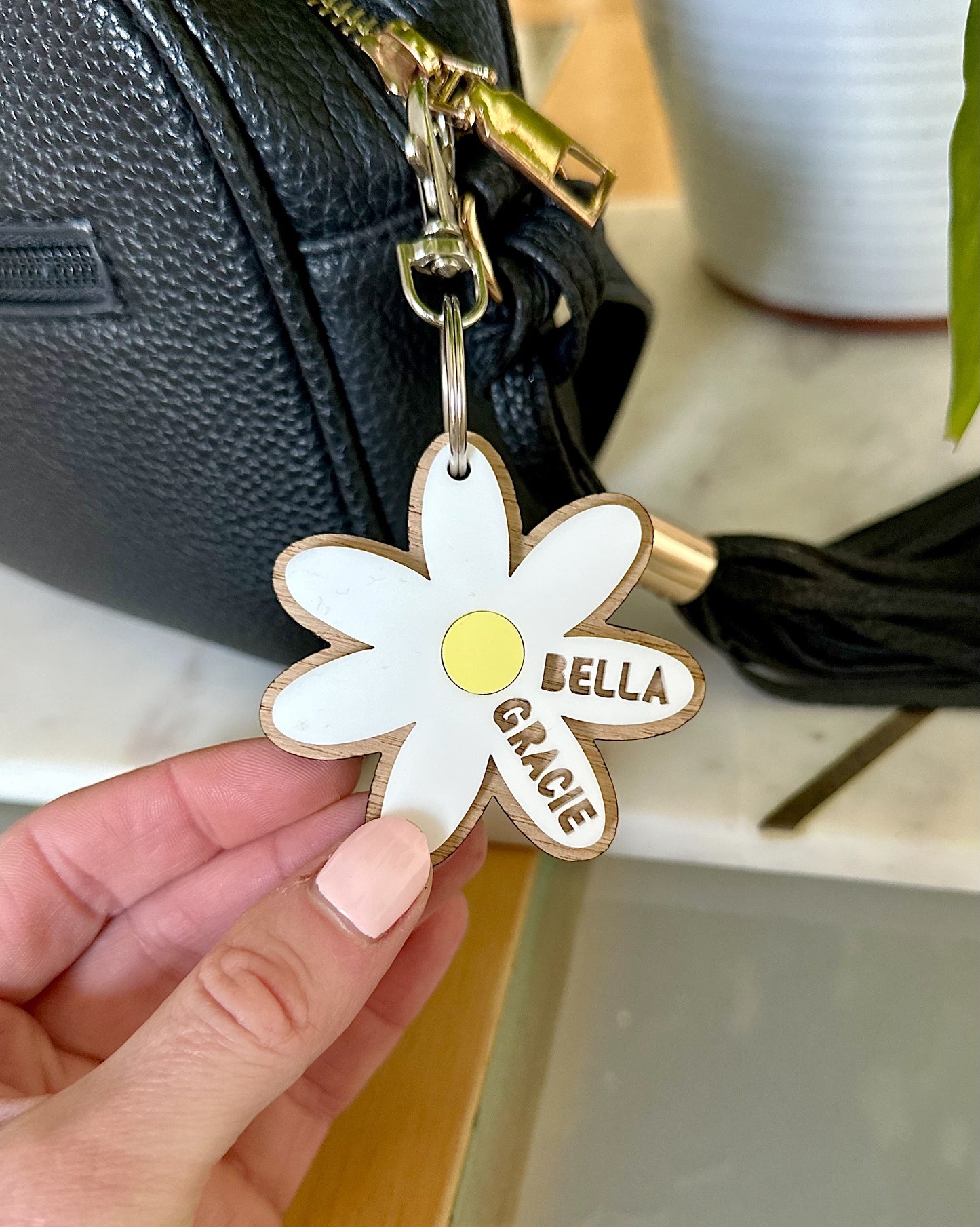 Personalised Daisy Key Ring