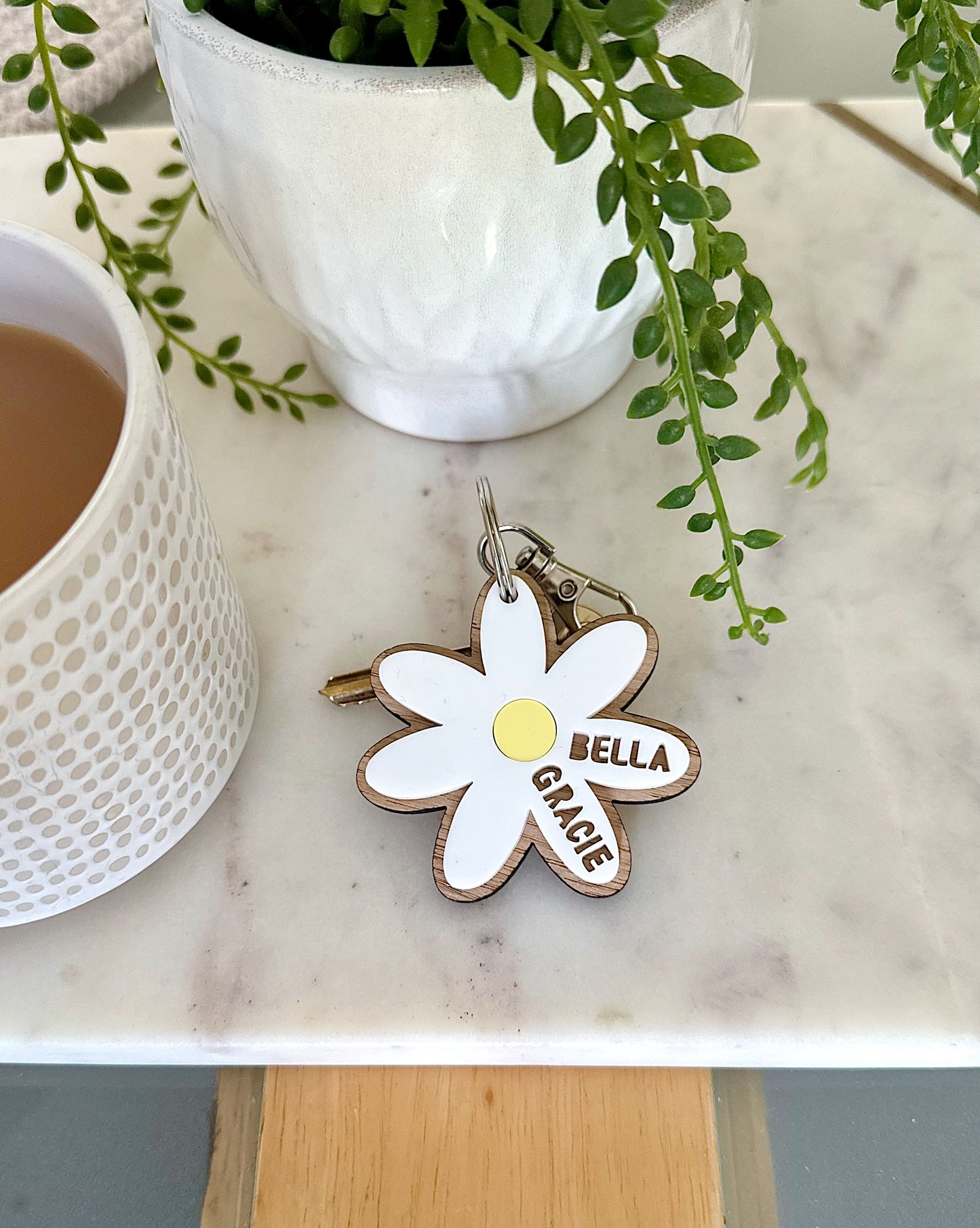 Personalised Daisy Key Ring