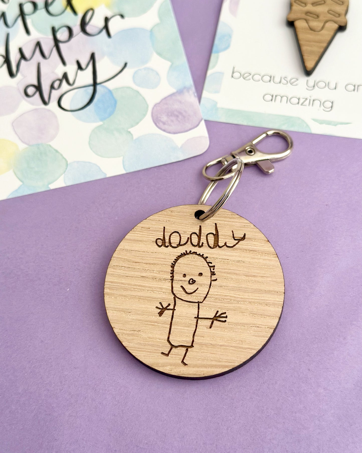 Children's Drawing Key Ring