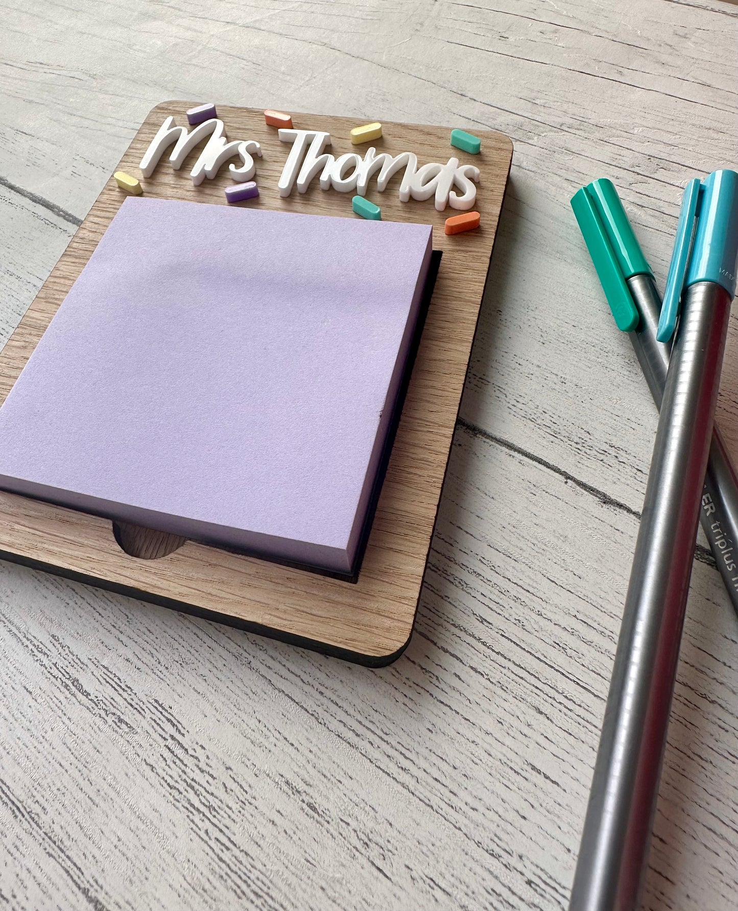 Personalised Sticky Note Holder