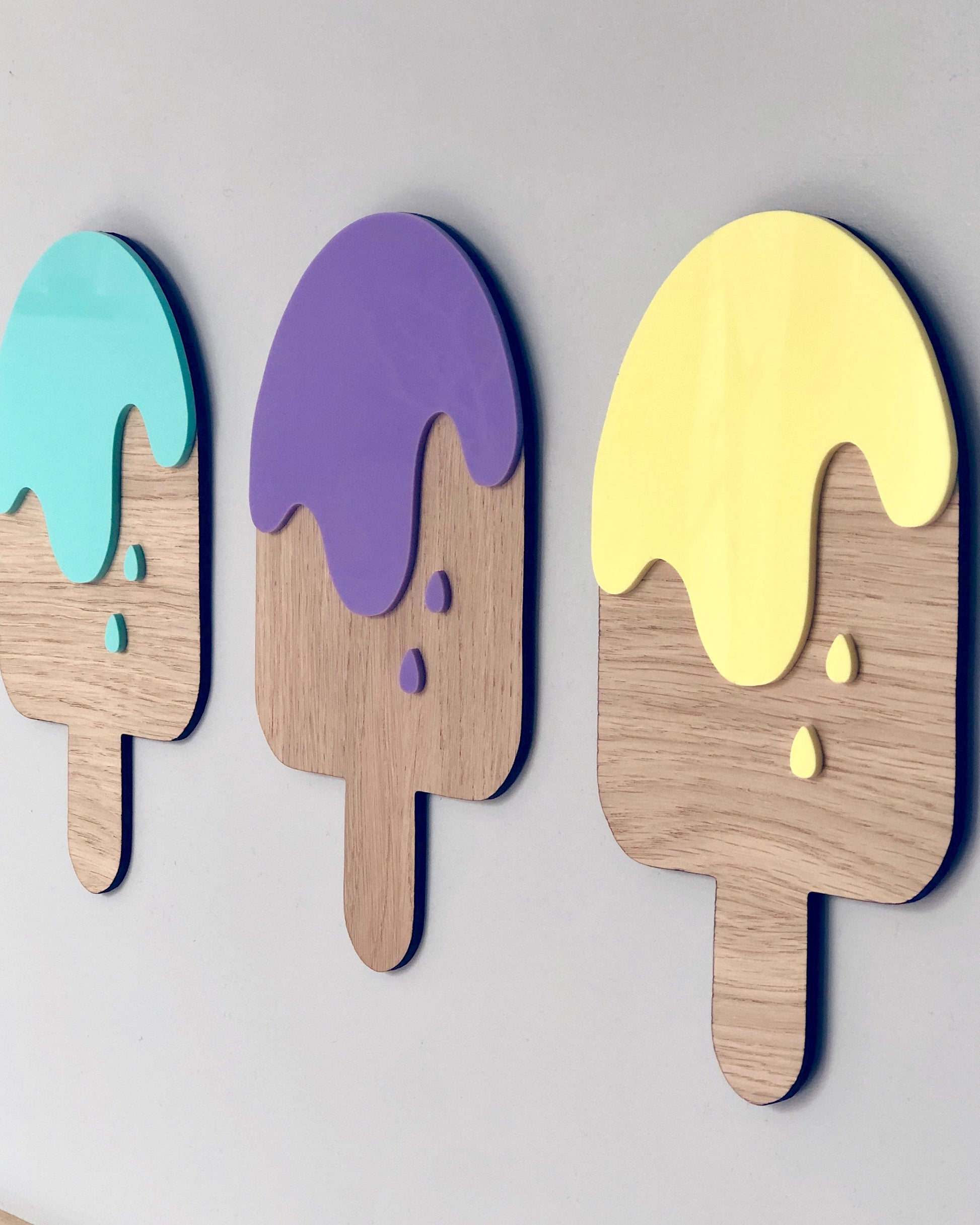Ice lolly wooden wall decorations