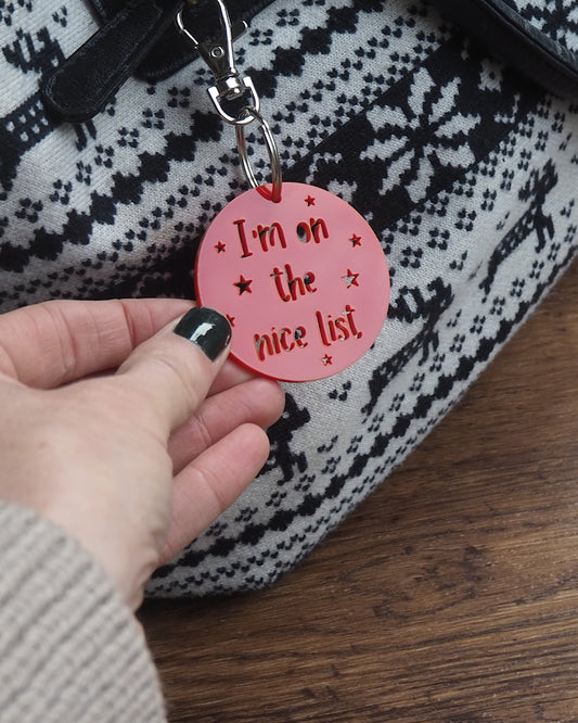 I'm on the nice list key ring