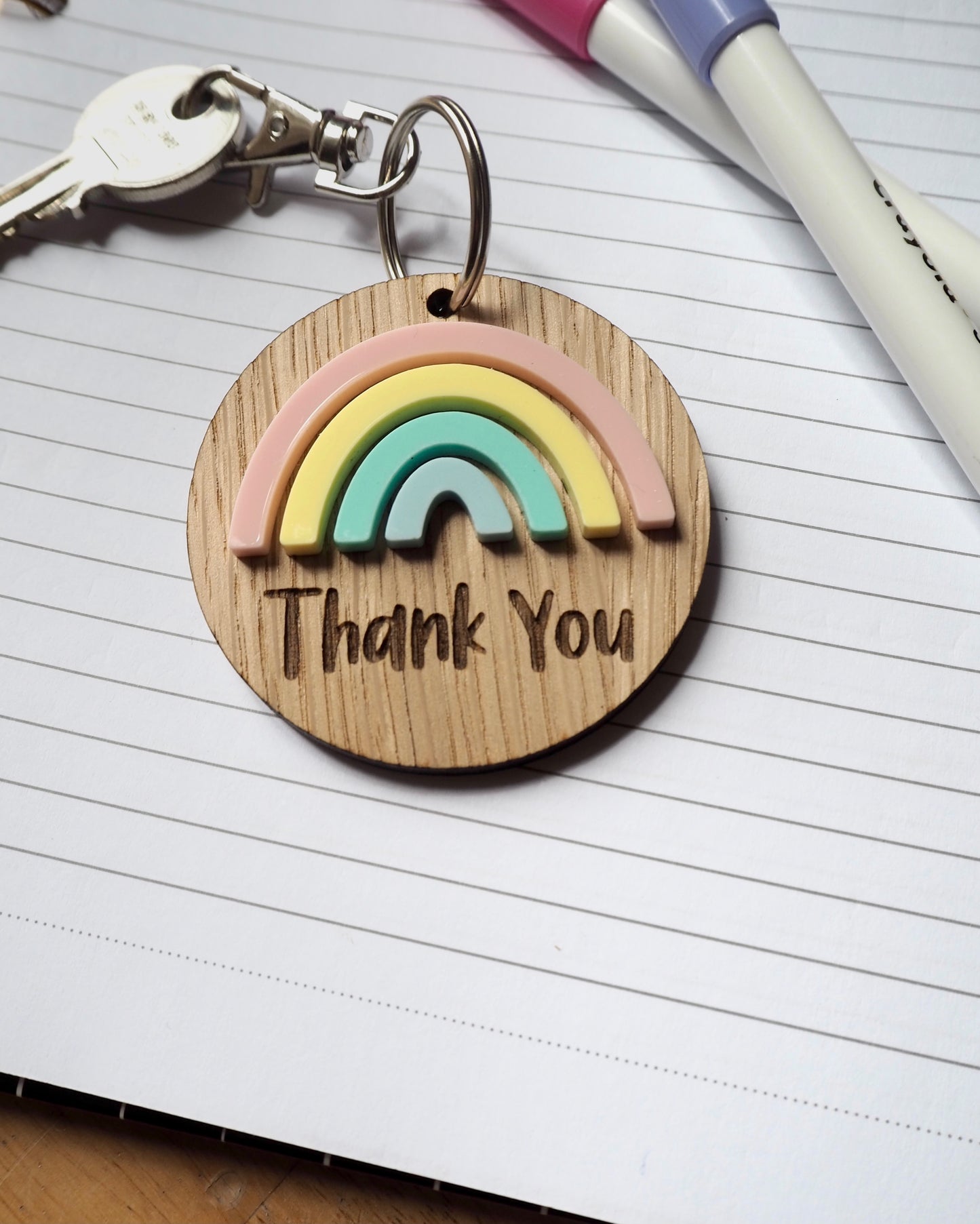 Rainbow Thank You Key Ring