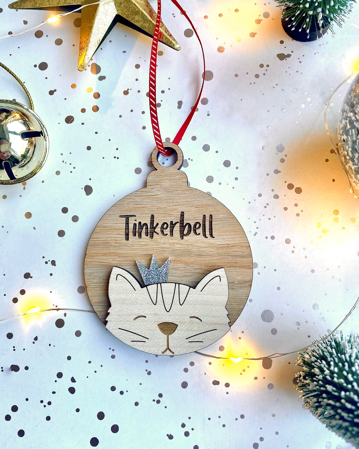 Personalised Cat Christmas Decoration