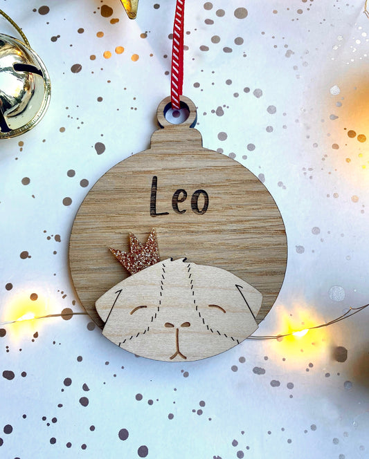 Personalised Guinea Pig Christmas Decoration