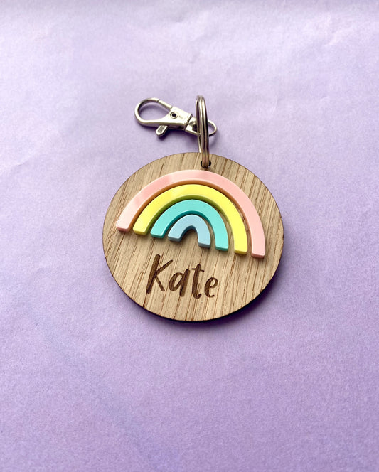 Personalised Rainbow Key Ring